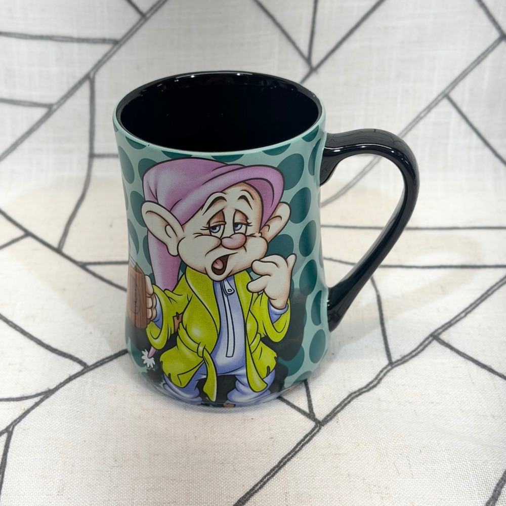 Disney Parks Dopey Coffee Mug OS Teal Who Isn't Dopey In The Mornings Polka Dot